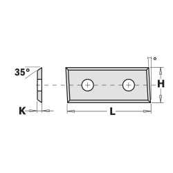 Coltelli reversibili in HWM - 4 taglienti - 35°